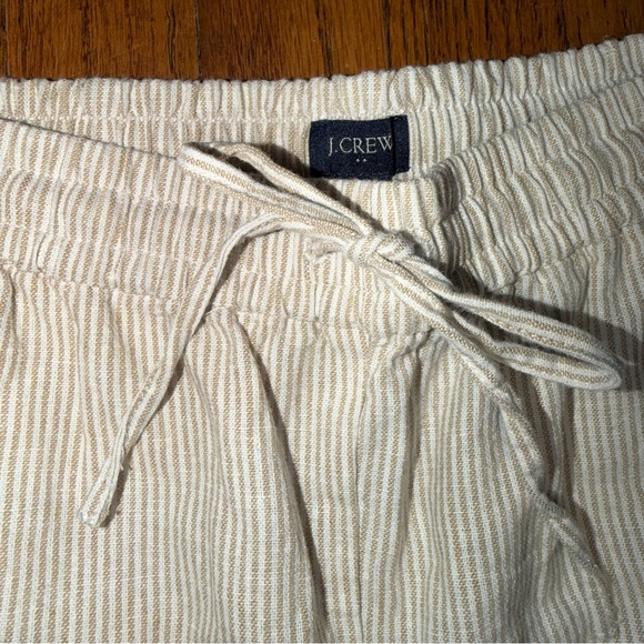 J. Crew Linen Cotton Blend Cream Straight Leg Pants Size 0 - Picture 2 of 6